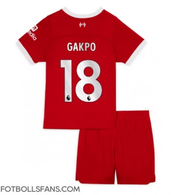 Liverpool Cody Gakpo #18 Replika Hemmatröja Barn 2023-24 Kortärmad (+ Korta byxor)
